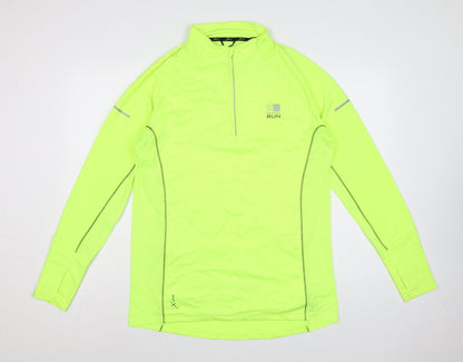 Karrimor Men Yellow M X Lite 1/2 Zip Running Sweatshirt Reflective