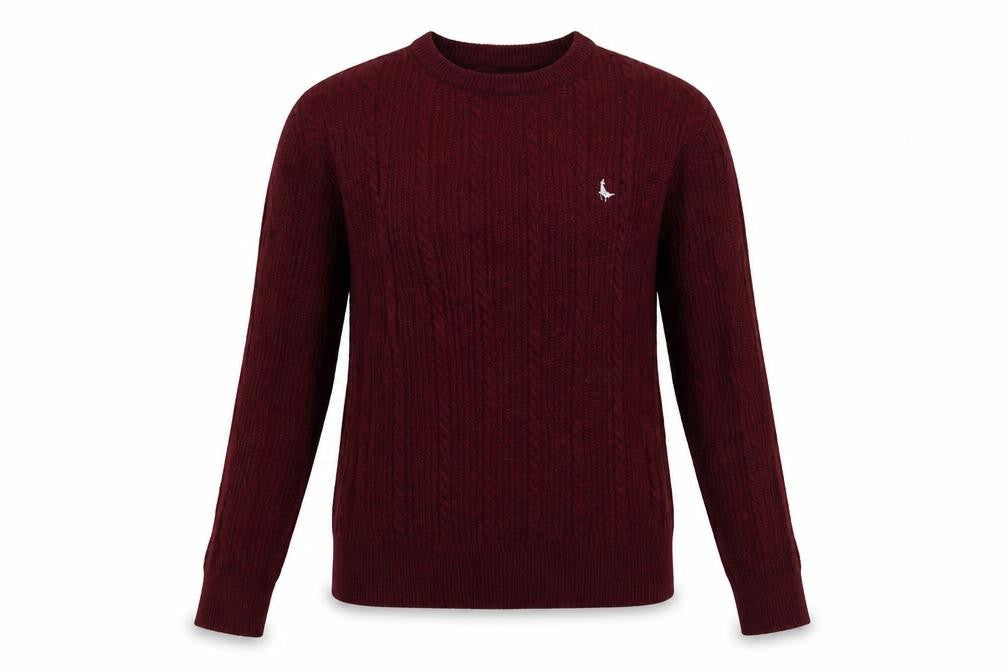 Jack Wills Women Red UK 10 Tinsbury Cable Knit Merino Pullover Jumper