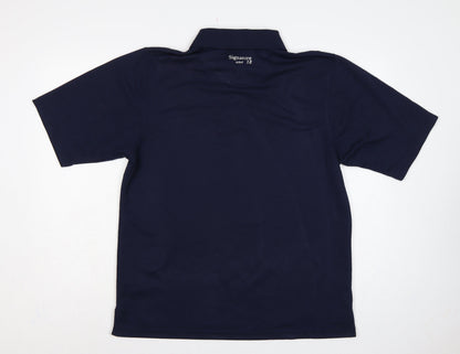 Signature Golf 18 Men's Blue M Short Sleeve Embroidered Logo Polo Shirt