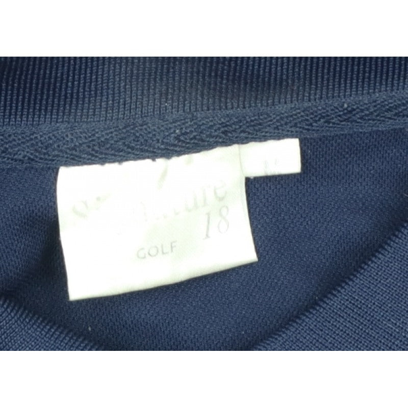 Signature Golf 18 Men's Blue M Short Sleeve Embroidered Logo Polo Shirt
