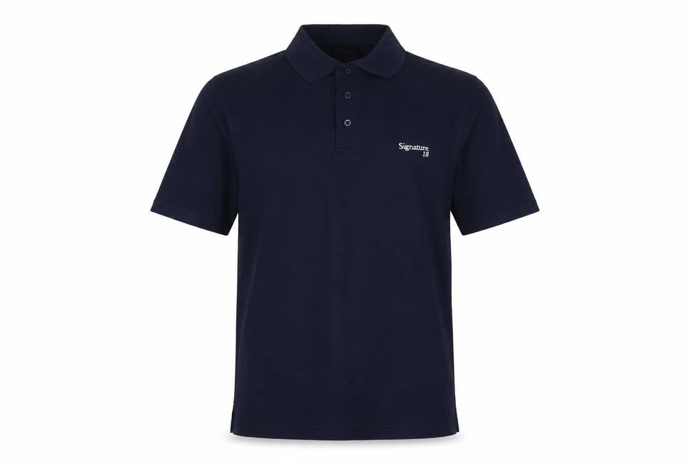 Signature Golf 18 Men's Blue M Short Sleeve Embroidered Logo Polo Shirt
