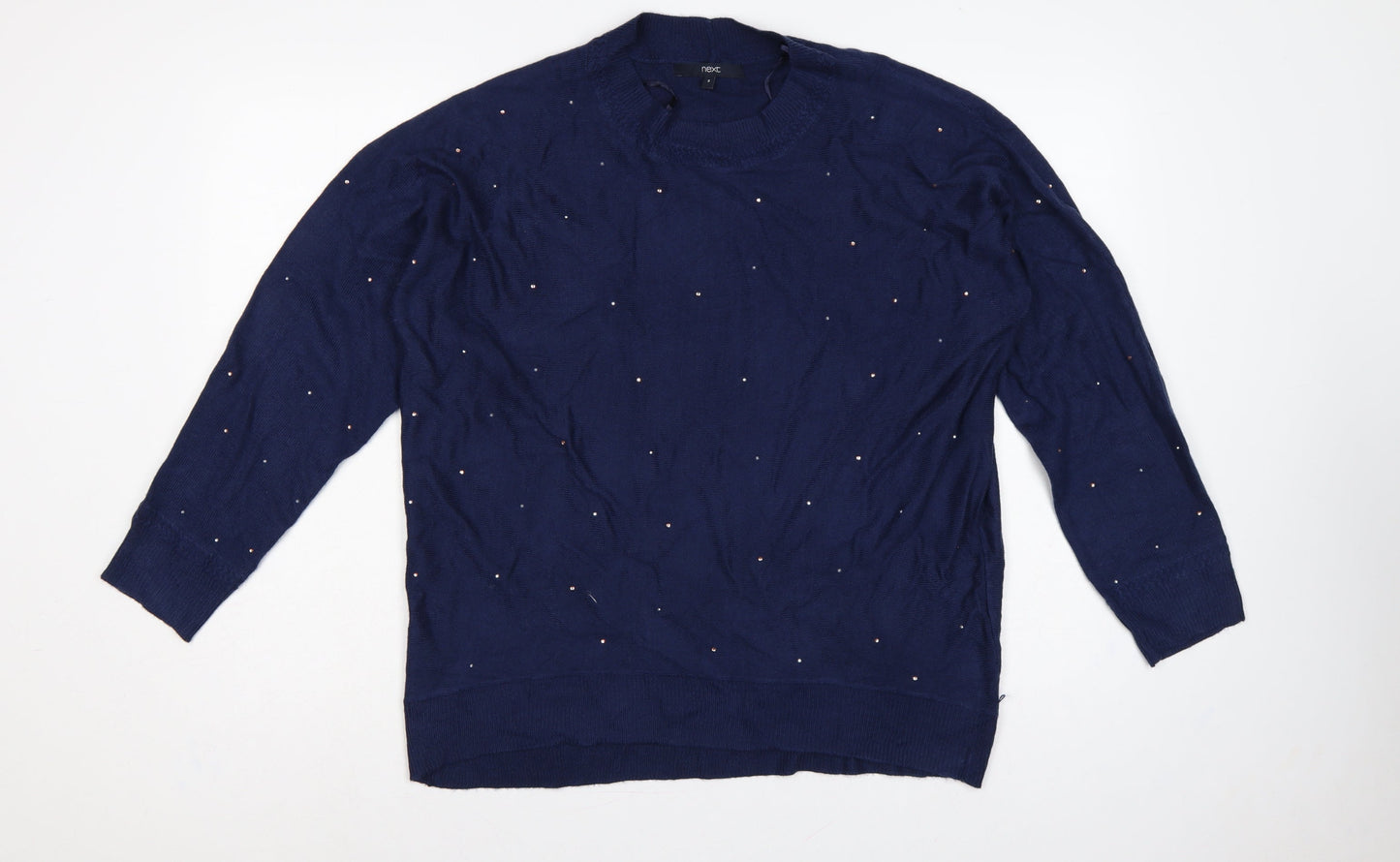 Next Women’s Blue Jewel Embellished Knit Pullover Jumper Size S