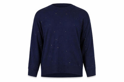 Next Women’s Blue Jewel Embellished Knit Pullover Jumper Size S