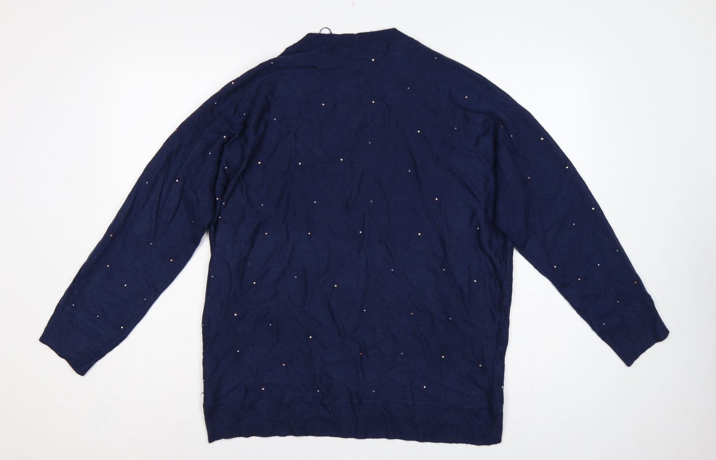 Next Women’s Blue Jewel Embellished Knit Pullover Jumper Size S
