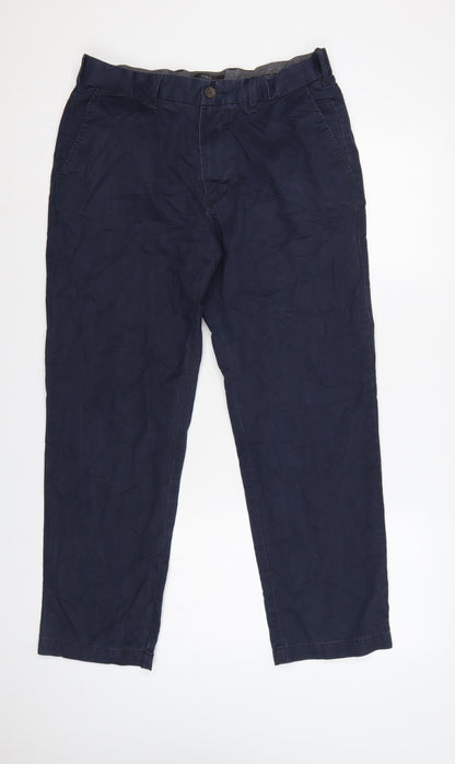 Marks and Spencer Men’s Blue Chino Trousers 34in 29in Regular Cotton