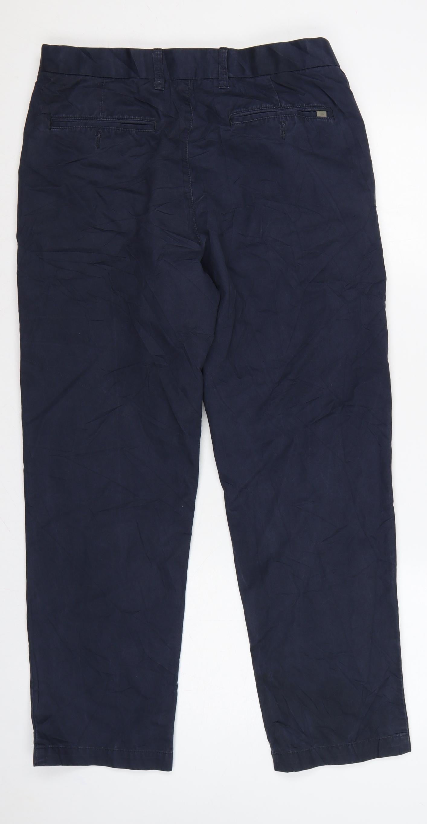 Marks and Spencer Men’s Blue Chino Trousers 34in 29in Regular Cotton