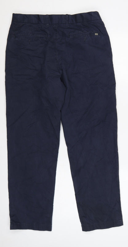 Marks and Spencer Men’s Blue Chino Trousers 34in 29in Regular Cotton