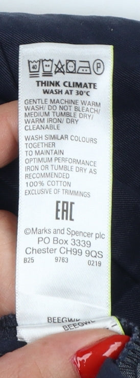 Marks and Spencer Men’s Blue Chino Trousers 34in 29in Regular Cotton
