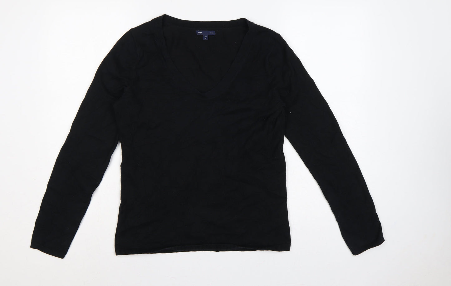 Gap Women’s Black M Stretch V-Neck Long Sleeve Knit Pullover Jumper