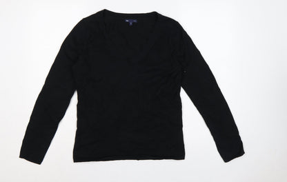 Gap Women’s Black M Stretch V-Neck Long Sleeve Knit Pullover Jumper
