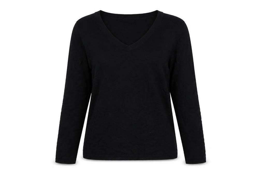 Gap Women’s Black M Stretch V-Neck Long Sleeve Knit Pullover Jumper