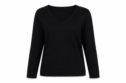 Gap Women’s Black M Stretch V-Neck Long Sleeve Knit Pullover Jumper