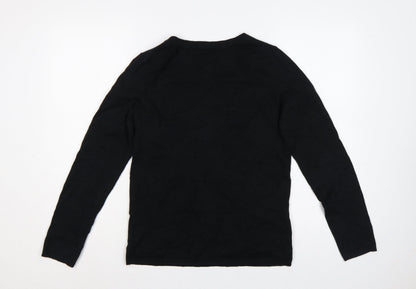 Gap Women’s Black M Stretch V-Neck Long Sleeve Knit Pullover Jumper