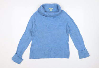 Geneva Cashmere Women Blue L Roll Neck Long Sleeve Pullover Jumper