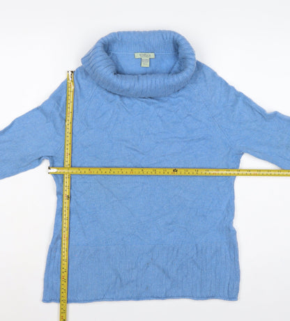 Geneva Cashmere Women Blue L Roll Neck Long Sleeve Pullover Jumper