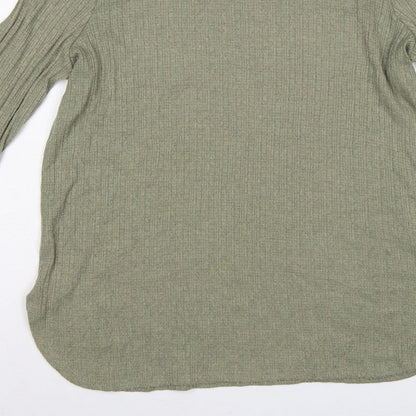 Peacocks Women Green Size 20 Knit Tunic Scoop Neck 3/4 Sleeve Top