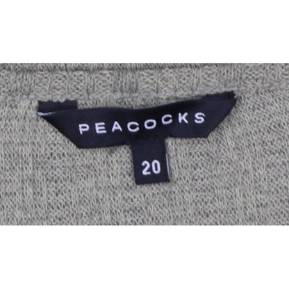 Peacocks Women Green Size 20 Knit Tunic Scoop Neck 3/4 Sleeve Top