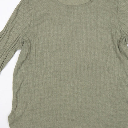 Peacocks Women Green Size 20 Knit Tunic Scoop Neck 3/4 Sleeve Top