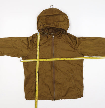 Uniqlo Women Brown S Hooded Lightweight Anorak Jacket Full Zip