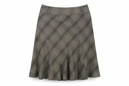 Next Women Grey Check Flared Knee Length Skirt Size 18 Workwear