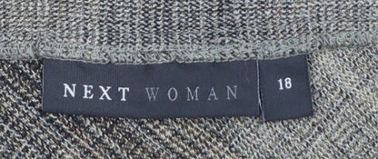 Next Women Grey Check Flared Knee Length Skirt Size 18 Workwear