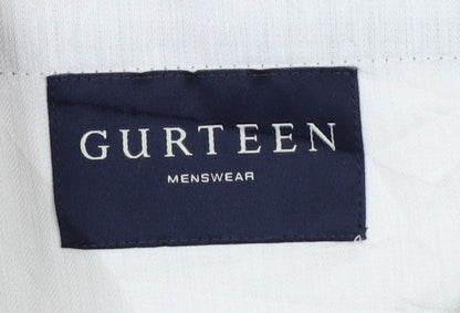 Gurteen Men's Brown Wool Blend 38S Classic Straight Dress Trousers