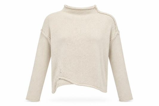 Zara Women Beige M Chunky Knit Raglan Sleeve Boat Neck Jumper