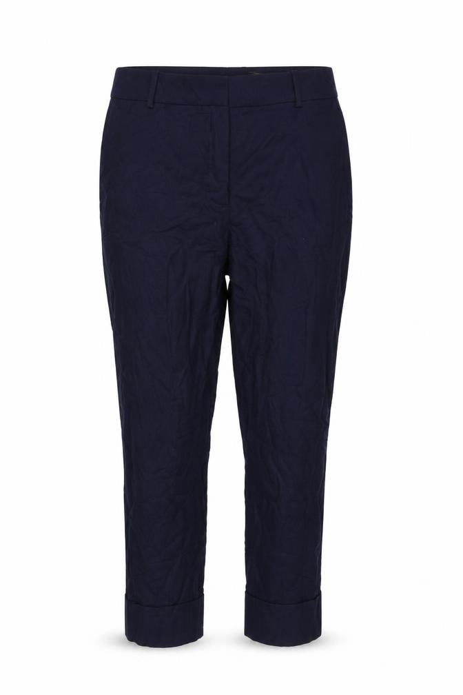 Front view of COS Women Blue Wool Tapered Pleated Trousers UK 14 Workwear