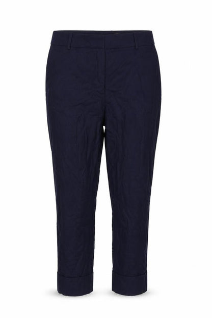 Front view of COS Women Blue Wool Tapered Pleated Trousers UK 14 Workwear
