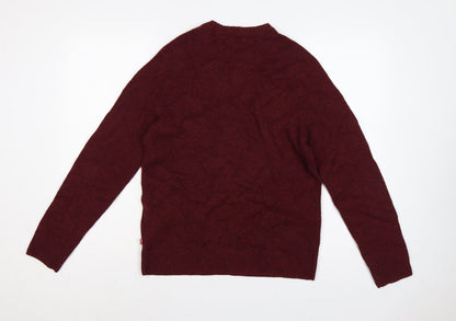 Levi's Men's Red Wool Crew Neck Pullover Jumper Size S