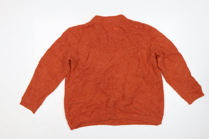 Damart Women Orange UK 20 Textured Knit Crew Neck Pullover Jumper