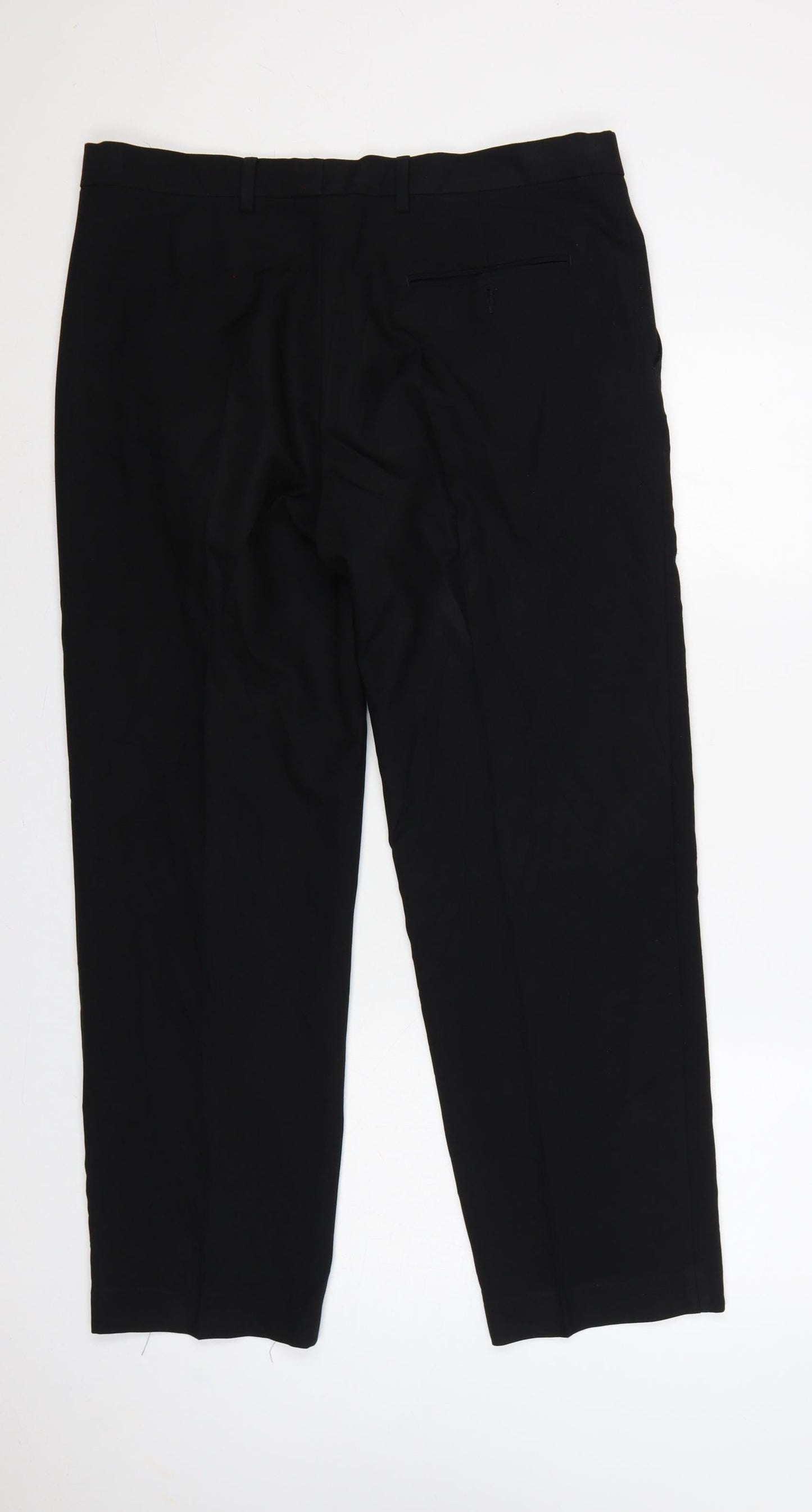 Marks and Spencer Men's Black 36 Regular Dress Trousers 29in Straight