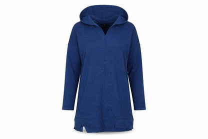 Marble Women’s Blue Size 10 Hooded Cotton Knit Tunic Jumper