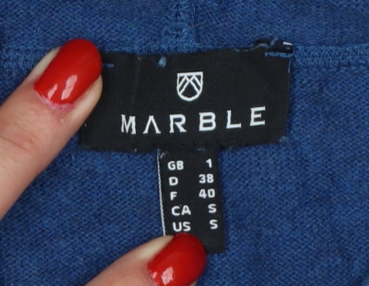 Marble Women’s Blue Size 10 Hooded Cotton Knit Tunic Jumper