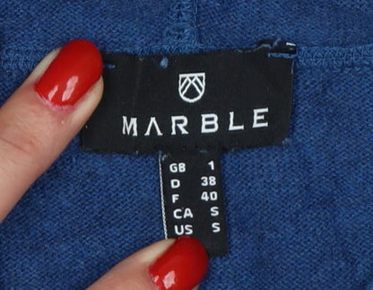 Marble Women’s Blue Size 10 Hooded Cotton Knit Tunic Jumper