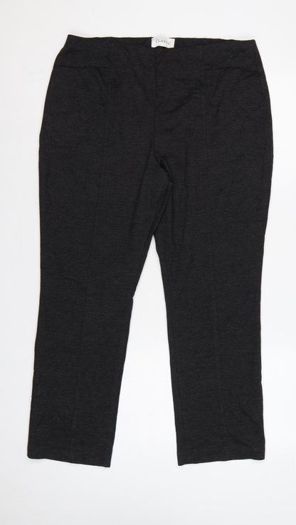 M&S Women’s Black UK 16 Short Pinstripe Stretch Leggings