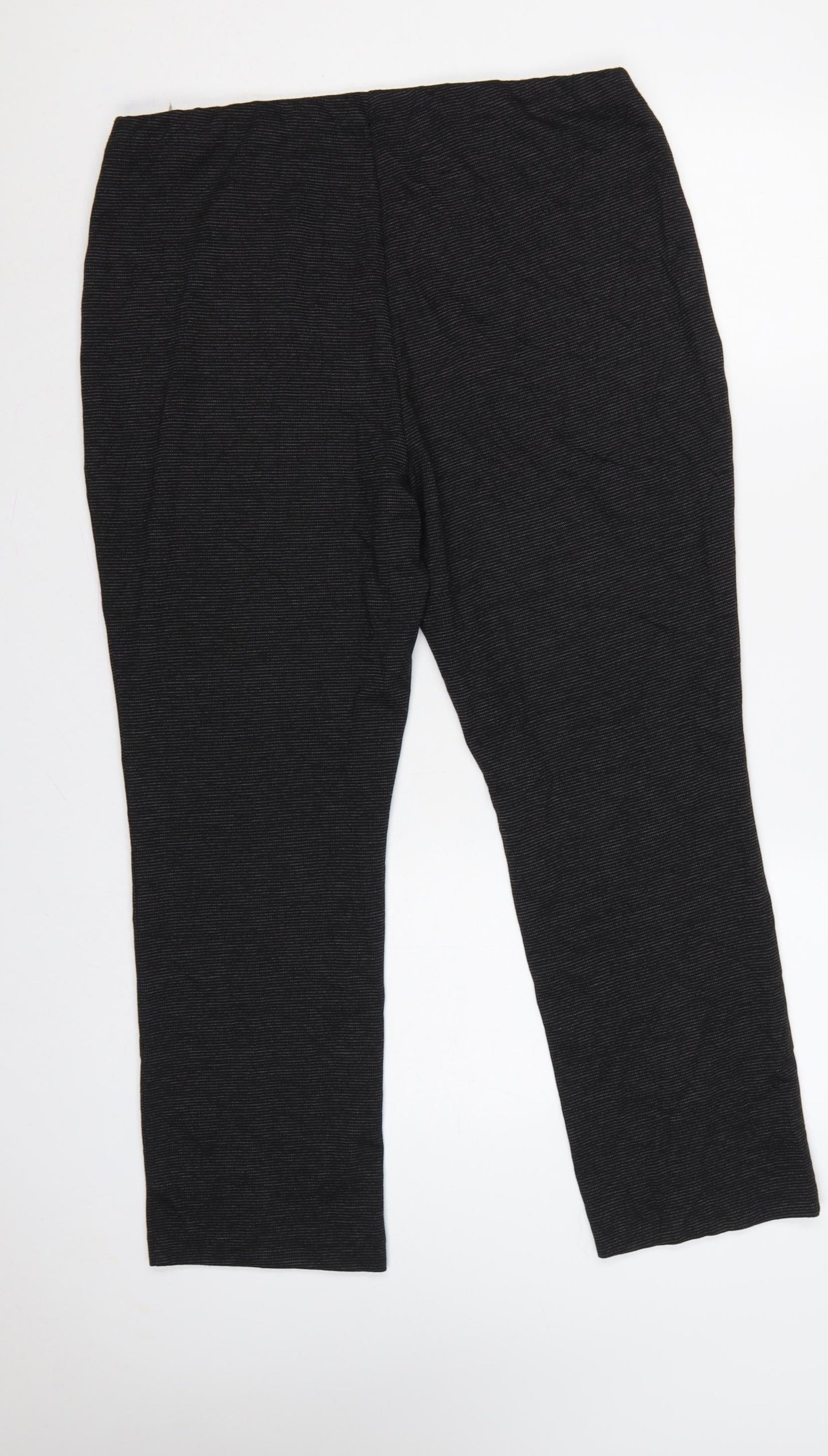 M&S Women’s Black UK 16 Short Pinstripe Stretch Leggings