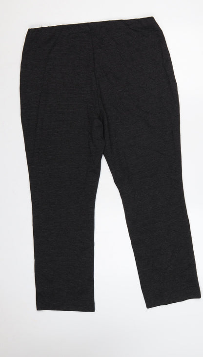 M&S Women’s Black UK 16 Short Pinstripe Stretch Leggings
