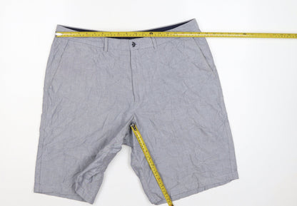 Marks & Spencer Men Grey 38in Cotton Chino Shorts Blue Harbour
