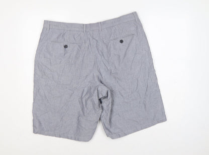 Marks & Spencer Men Grey 38in Cotton Chino Shorts Blue Harbour