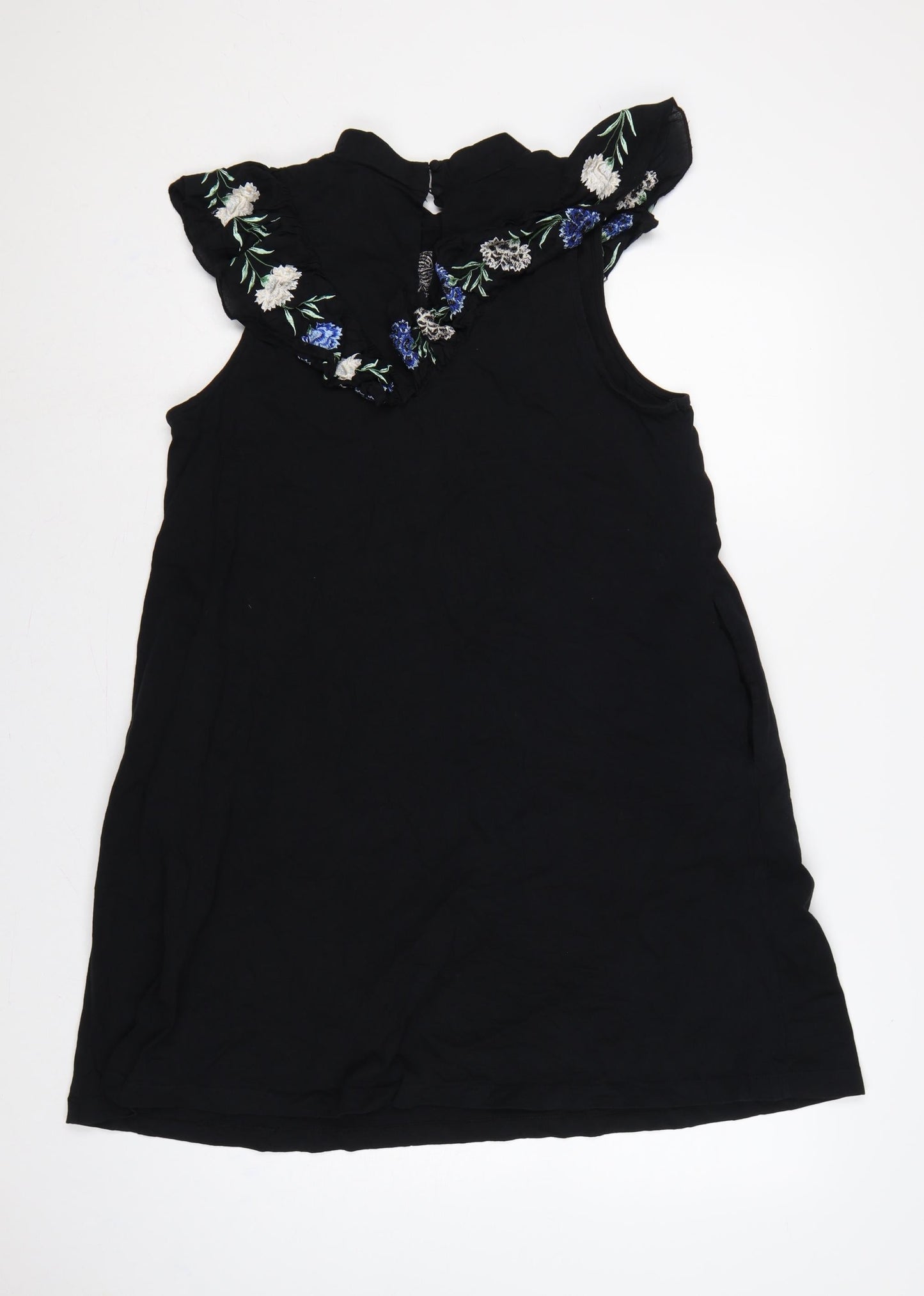ASOS Design Women Black UK 16 Off Shoulder Bodycon Floral Embroidered Dress