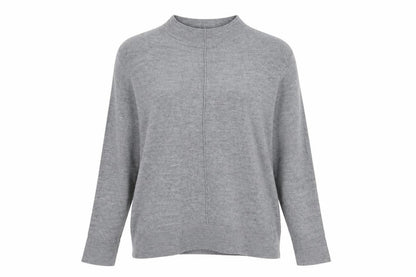 Marks & Spencer Women Grey M Mock Neck Long Sleeve Knit Jumper