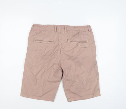 Label Lab Men’s Pink 34 Chino Shorts Cotton Stretch Flat Front