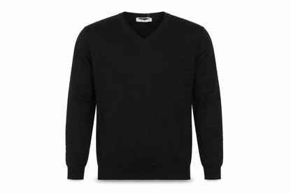Marks and Spencer Men Black M V-Neck Fine Cotton Knit Pullover Jumper