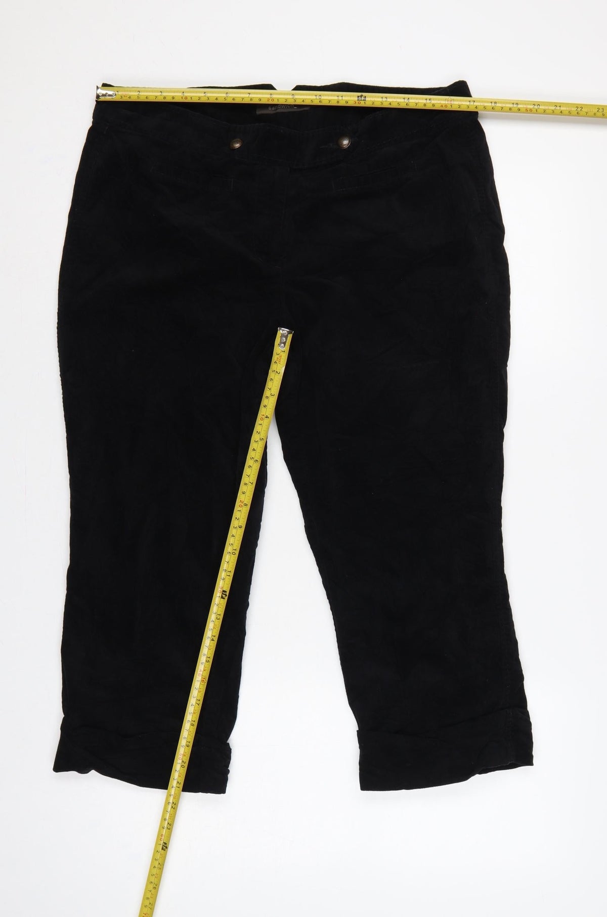 Sandwich Women’s Black UK 14 Corduroy Tapered Button Trousers