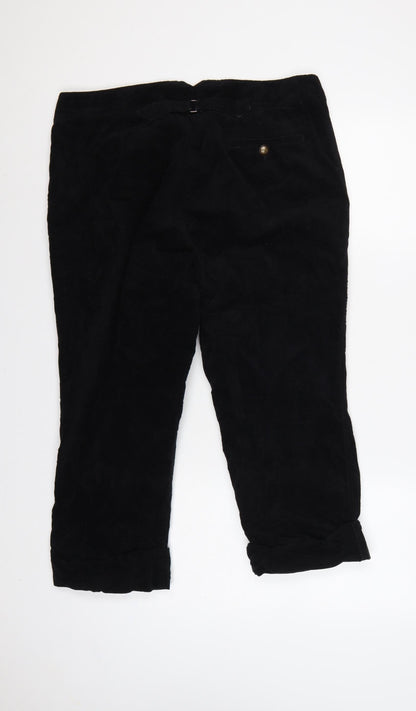 Sandwich Women’s Black UK 14 Corduroy Tapered Button Trousers