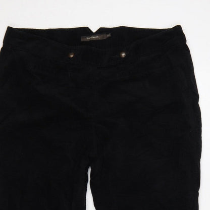Sandwich Women’s Black UK 14 Corduroy Tapered Button Trousers