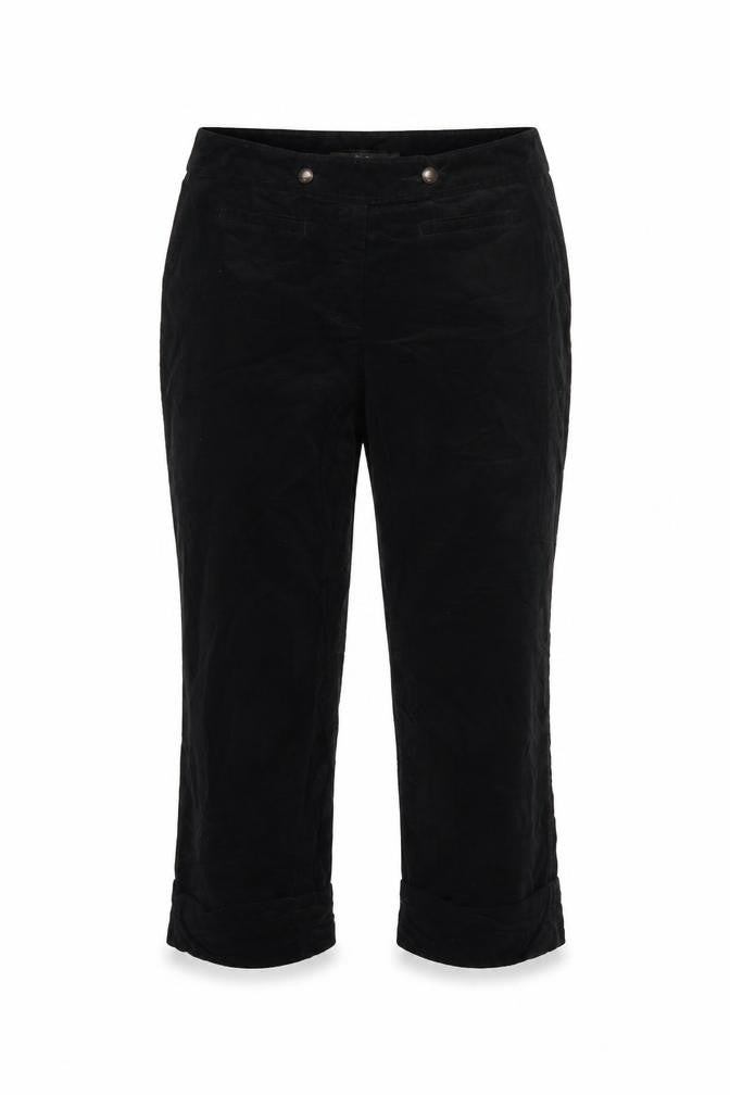 Sandwich Women’s Black UK 14 Corduroy Tapered Button Trousers