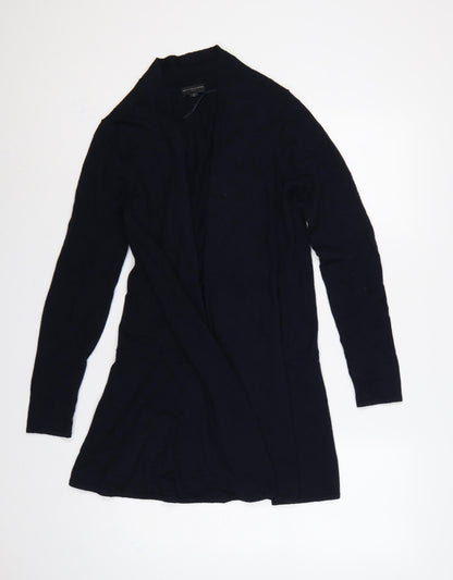 The White Company Women Navy Small Merino Cotton Open Cardigan