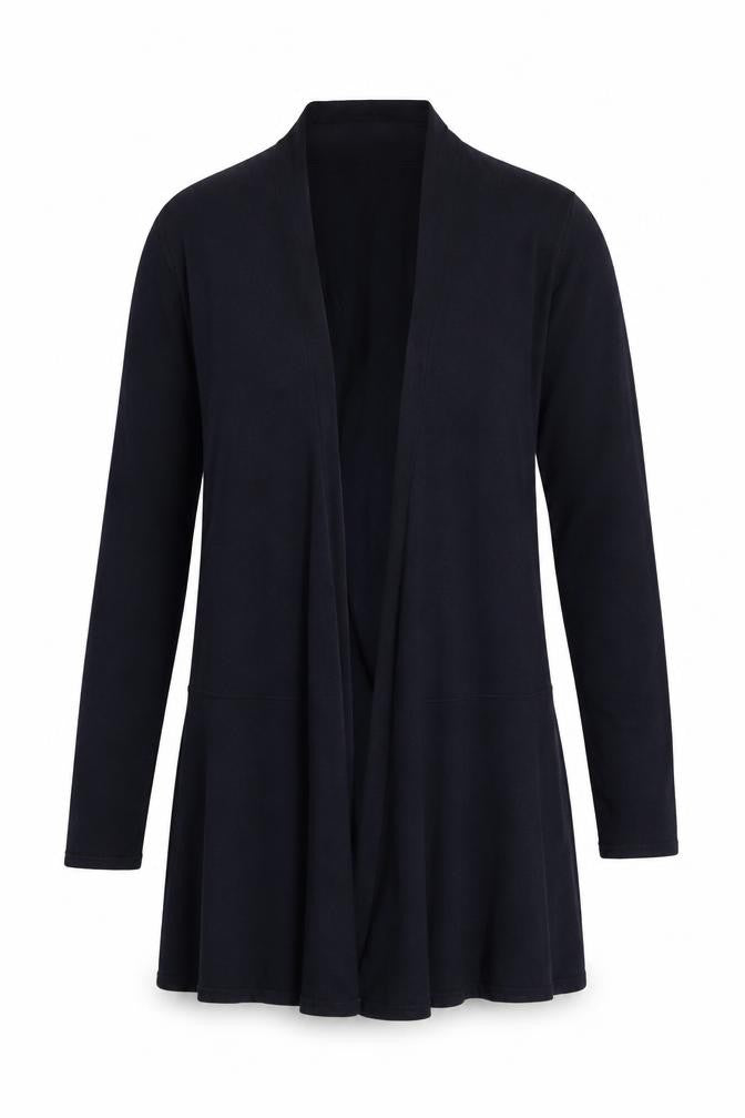 The White Company Women Navy Small Merino Cotton Open Cardigan